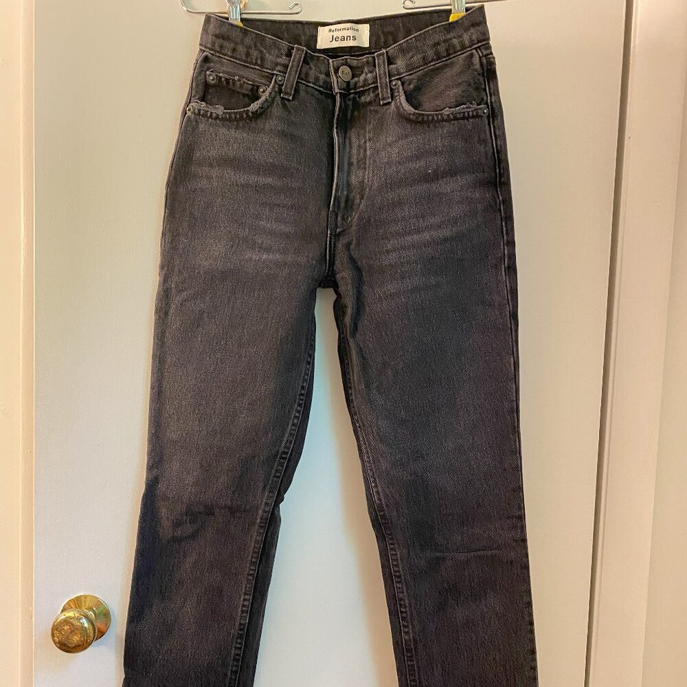 Reformation Black Denim Jeans-"Julia High Cigarette"